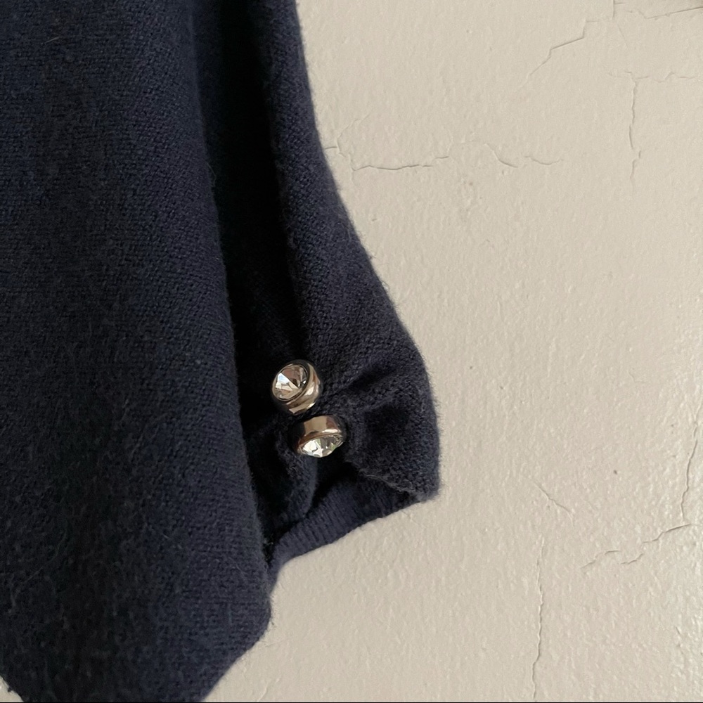 Guess Navy Rhinestone Button Cardigan - Picture 11 of 13
